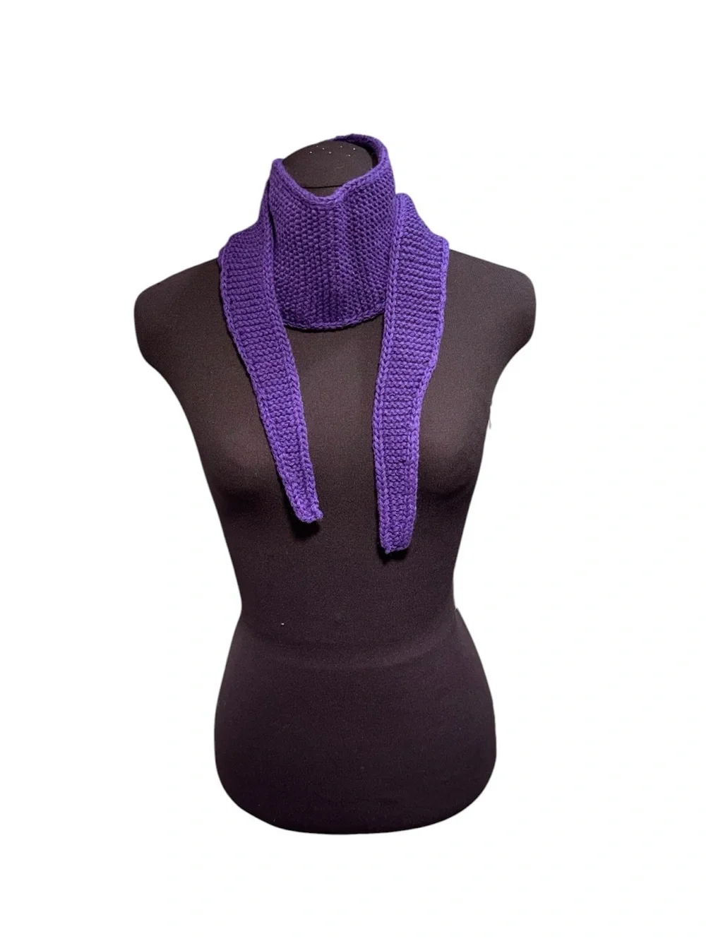 Sophie Purple Cashmere Scarf Womens Handmade Knit Neck Warmer Soft Cozy Gift